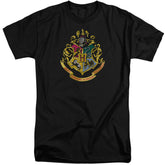 Harry Potter Hogwarts School Crest Men's 18/1 Tall Cotton Short-Sleeve T-Shirt